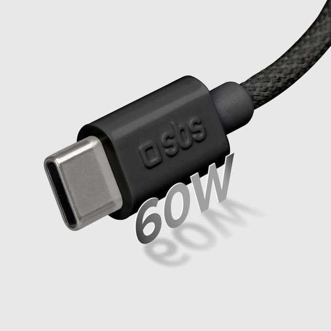 SBS - Kabel USB-C/USB-C, 60W, PD, 1.5m, černá
