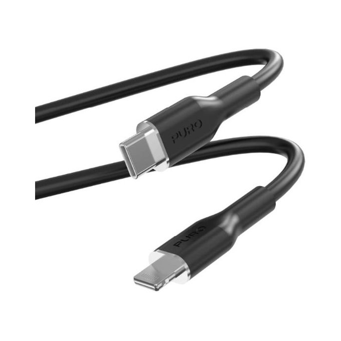 PURO - USB-C Kabel / MFI Lightning, 12W, Soft, 1,5 m, černá