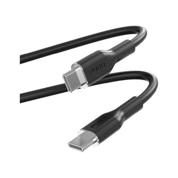 PURO - USB-C Kabel / USB-C, 60W, Soft, 1,5 m, černá