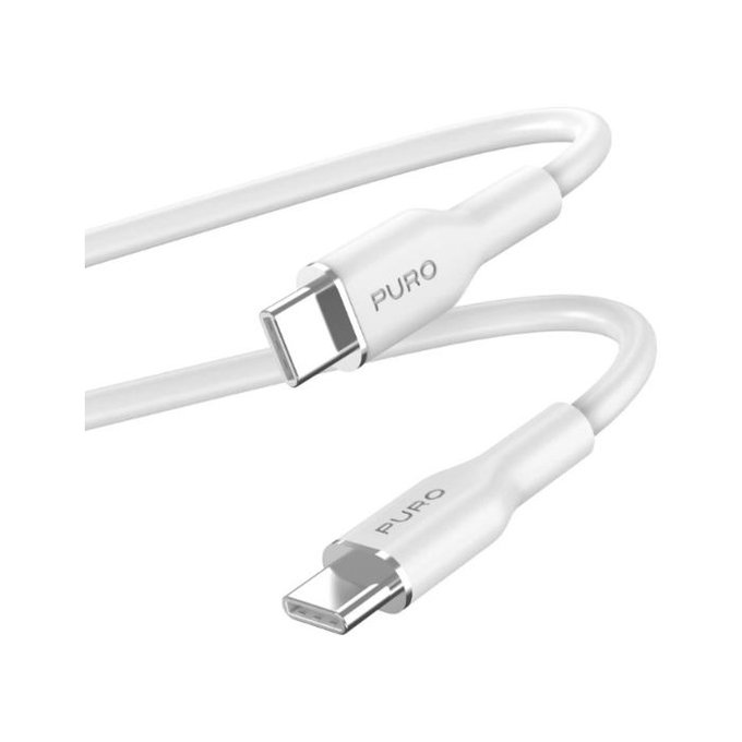 PURO - USB-C Kabel / USB-C, 60W, Soft, 1,5 m, bílá