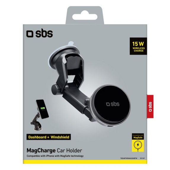 SBS - Držák do Auta MagCharge, 15W, černá