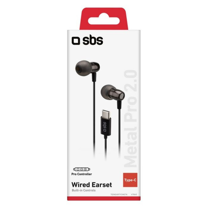 SBS - Sluchátka Metal Pro 2.0, USB-C, černá