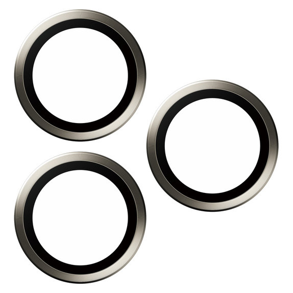 Ochranný kryt objektivu Hoops pro iPhone 15 Pro/15 Pro Max, Natural Metal, PanzerGlass