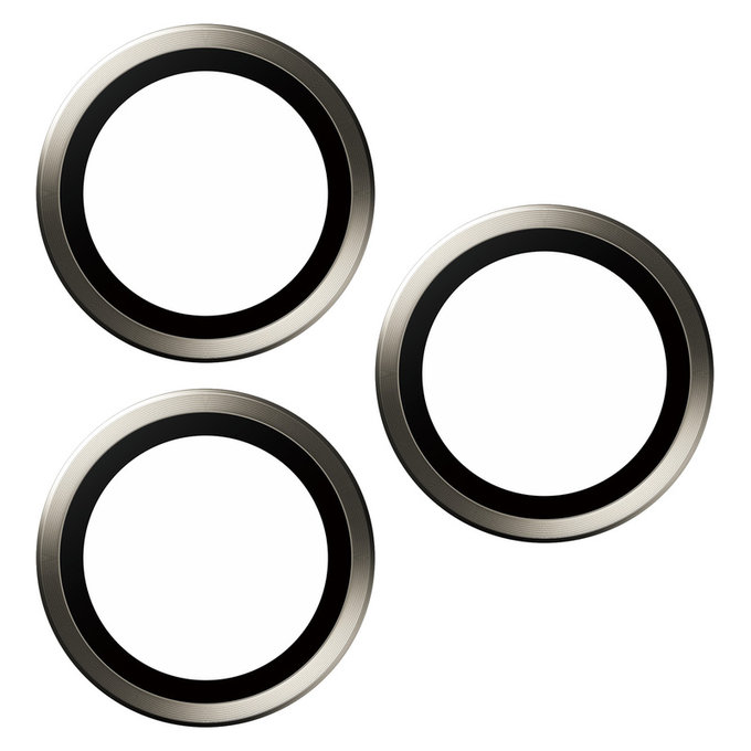Ochranný kryt objektivu Hoops pro iPhone 15 Pro/15 Pro Max, Natural Metal, PanzerGlass