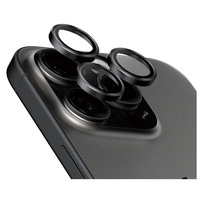 Ochranný kryt objektivu Hoops pro iPhone 15 Pro/15 Pro Max, Black Titanium, PanzerGlass