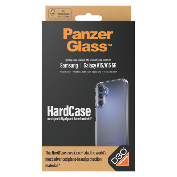 Pouzdro HardCase D3O pro Samsung Galaxy A15/A15 5G, Transparentní, PanzerGlass