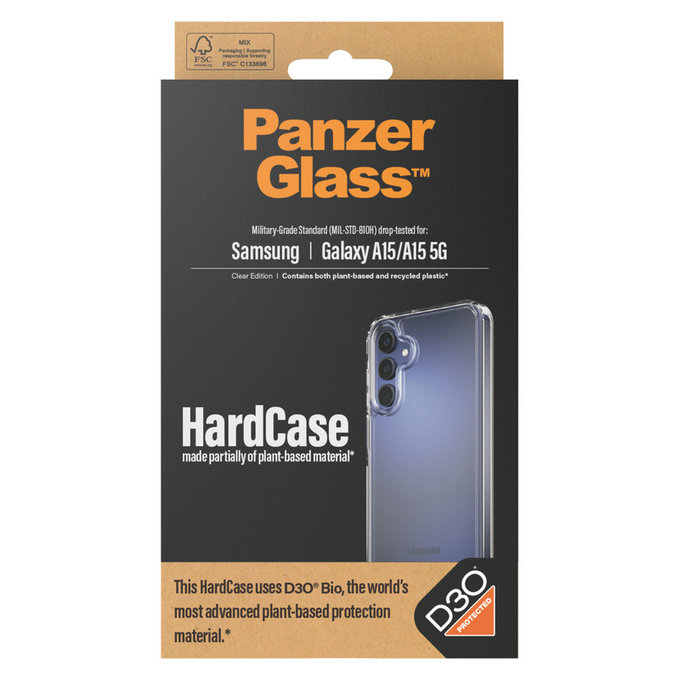 Pouzdro HardCase D3O pro Samsung Galaxy A15/A15 5G, Transparentní, PanzerGlass