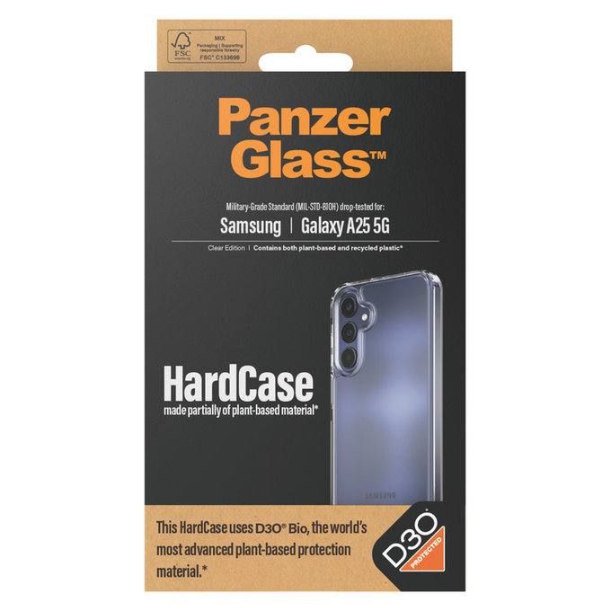 Pouzdro HardCase D3O pro Samsung Galaxy A25 5G, Transparentní, PanzerGlass