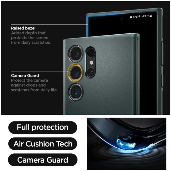 Spigen - Pouzdro Thin Fit pro Samsung Galaxy S24 Ultra, Abyss Green