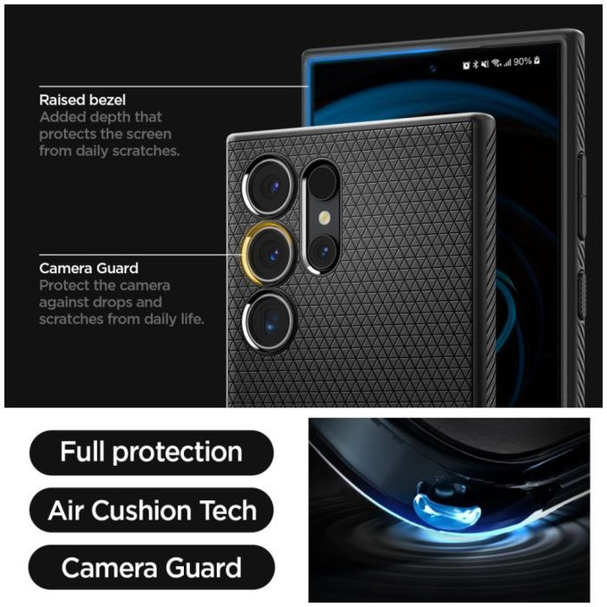 Spigen - Pouzdro Liquid Air pro Samsung Galaxy S24 Ultra, Matte Black