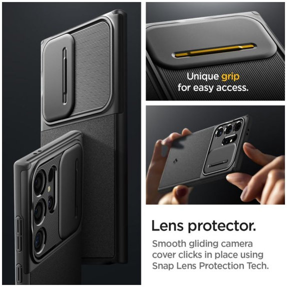 Spigen - Pouzdro Optik Armor pro Samsung Galaxy S24 Ultra, černá