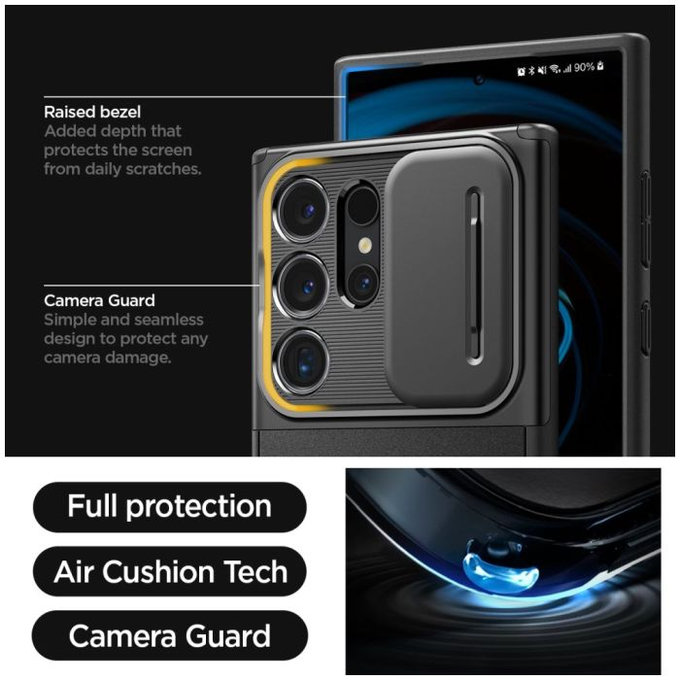 Spigen - Pouzdro Optik Armor pro Samsung Galaxy S24 Ultra, černá