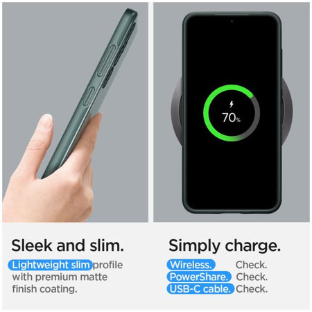 Spigen - Pouzdro Thin Fit pro Samsung Galaxy S24, Abyss Green