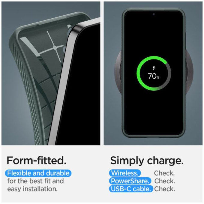 Spigen - Pouzdro Liquid Air pro Samsung Galaxy S24, Abyss Green