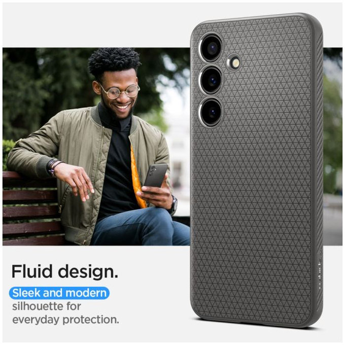 Spigen - Pouzdro Liquid Air pro Samsung Galaxy S24, Granite Grey