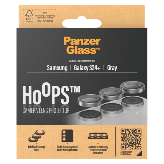 Ochranný kryt objektivu Hoops pro Samsung Galaxy S24+, Šedá, PanzerGlass