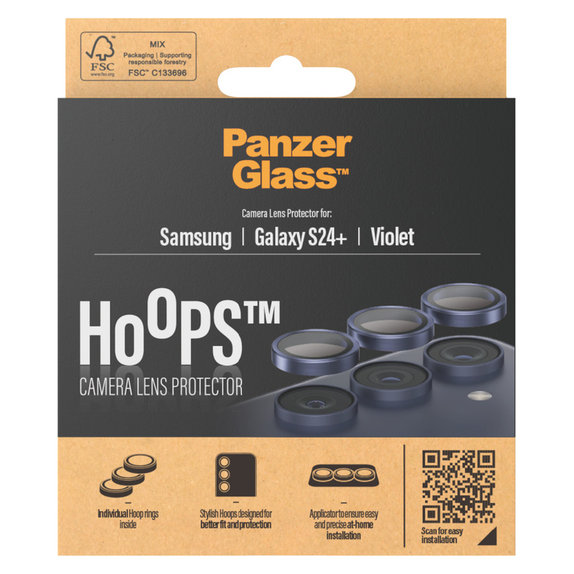 Ochranný kryt objektivu Hoops pro Samsung Galaxy S24+, Fialová, PanzerGlass