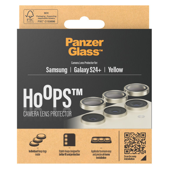 Ochranný kryt objektivu Hoops pro Samsung Galaxy S24+, Žlutá, PanzerGlass