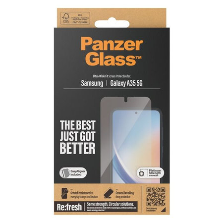 PanzerGlass - Tvrzené sklo Re:fresh UWF s aplikátorem pro Samsung Galaxy A35 5G, černá