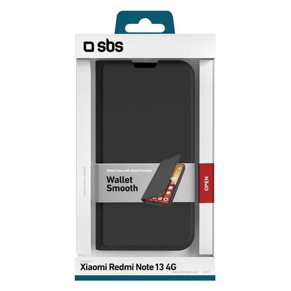SBS - Pouzdro Book Wallet Lite pro Xiaomi Redmi Note 13 4G, černá