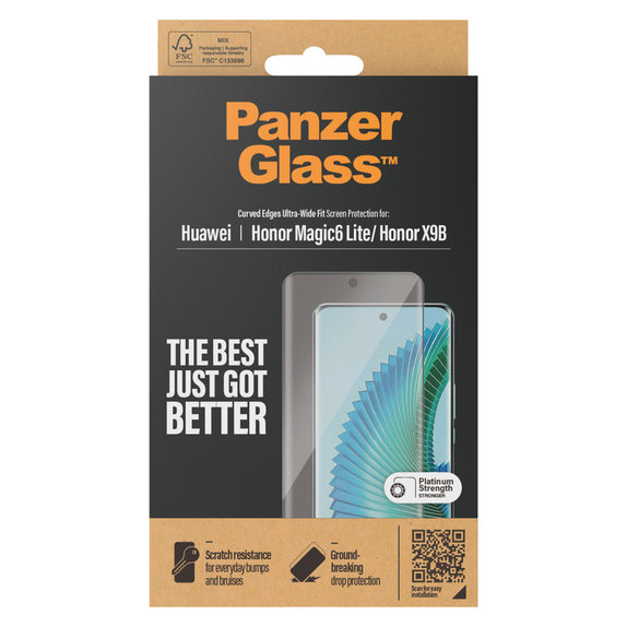 Tvrzené sklo UWF pro Honor Magic6 Lite, Černá, PanzerGlass