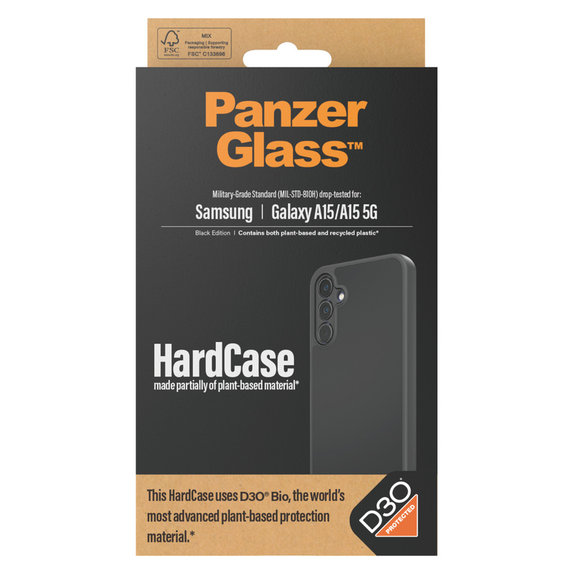 Pouzdro HardCase D3O pro Samsung Galaxy A15/A15 5G, Černá, PanzerGlass