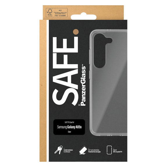 Pouzdro TPU pro Samsung Galaxy A05s, Transparentní, SAFE by PanzerGlass