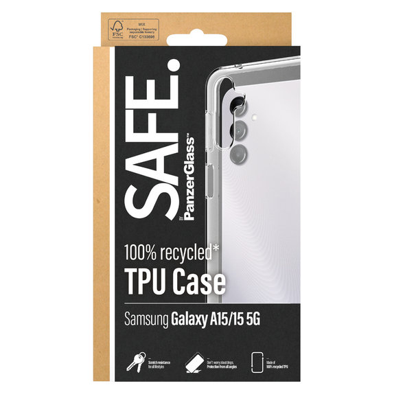 Pouzdro TPU pro Samsung Galaxy A15/A15 5G, Transparentní, SAFE by PanzerGlass