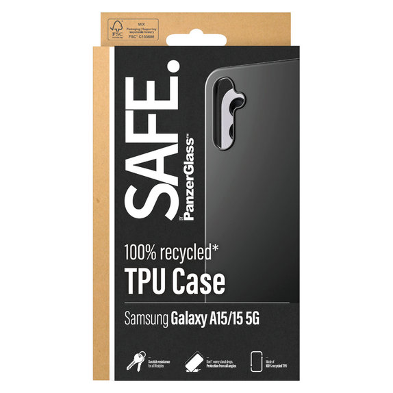 Pouzdro TPU pro Samsung Galaxy A15/A15 5G, Černá, SAFE by PanzerGlass