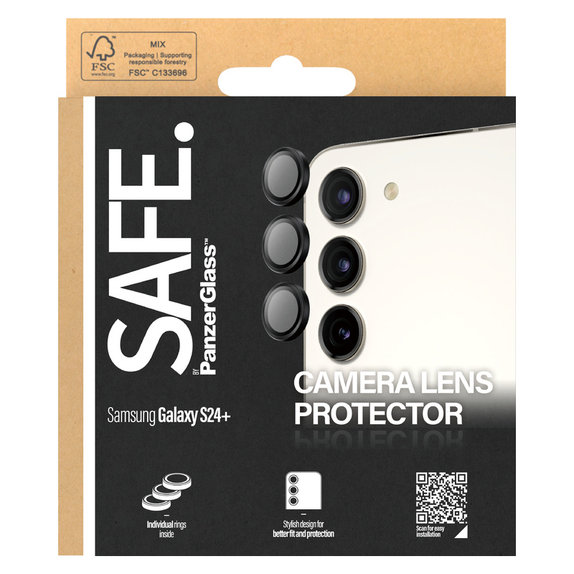 Ochranný kryt objektivu pro Samsung Galaxy S24/S23/S23+, Černá, SAFE by PanzerGlass