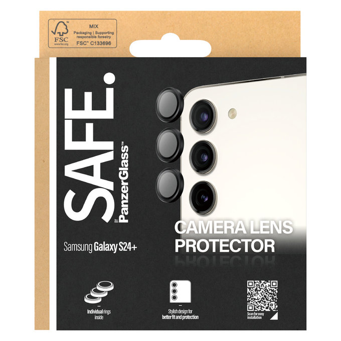 Ochranný kryt objektivu pro Samsung Galaxy S24/S23/S23+, Černá, SAFE by PanzerGlass