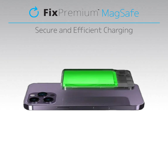 FixPremium - MagSafe PowerBank s LCD 5000mAh, černá