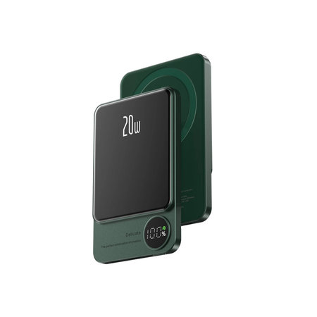 FixPremium - MagSafe PowerBank s LCD 5000mAh, zelená