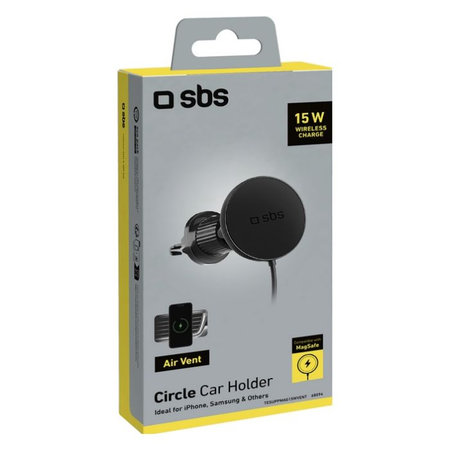 SBS - Držák do auta Circle s MagSafe, 15W, černá