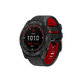 FixPremium - Dvoubarevný silikonový řemínek pro Garmin (QuickFit 20 mm), černý