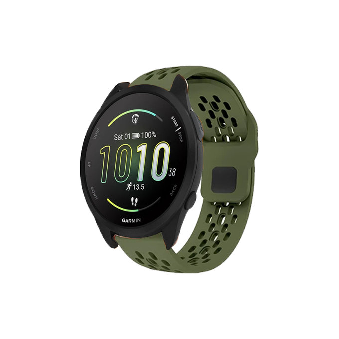FixPremium - Univerzální silikonový řemínek pro Garmin (20 mm), zelený