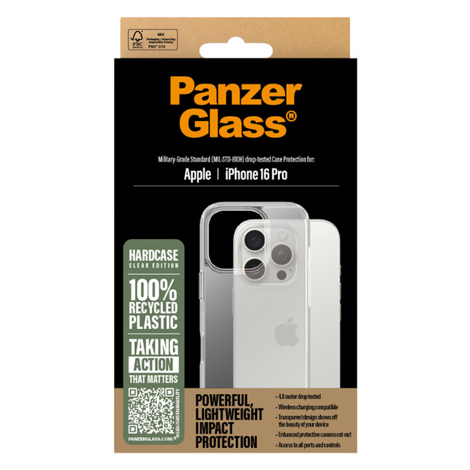 PanzerGlass - Puzdro HardCase pro iPhone 16 Pro, transparentní