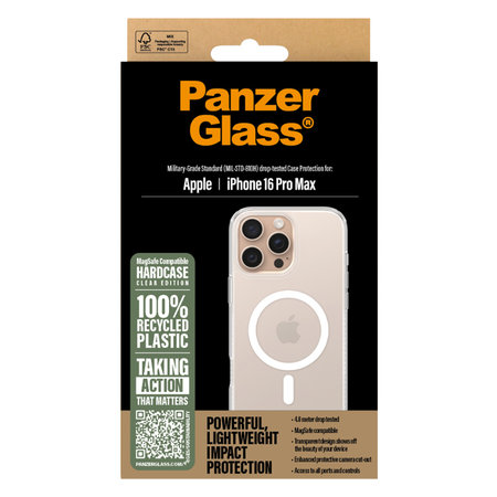 PanzerGlass - Puzdro HardCase s MagSafe pro iPhone 16 Max Pro, transparentní