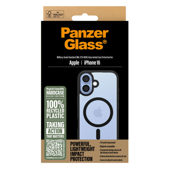 PanzerGlass - Puzdro HardCase s MagSafe pro iPhone 16, černá