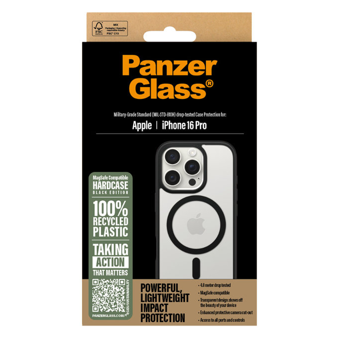 PanzerGlass - Puzdro HardCase s MagSafe pro iPhone 16 Pro, černá
