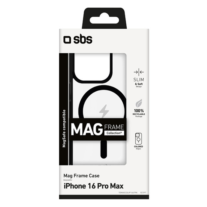 SBS - Puzdro Mag Frame s MagSafe pro iPhone 16 Pro Max, černá