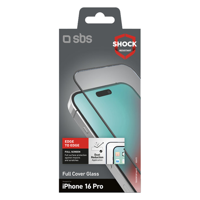 SBS - Tvrzené sklo Full Cover pro iPhone 16 Pro, černá