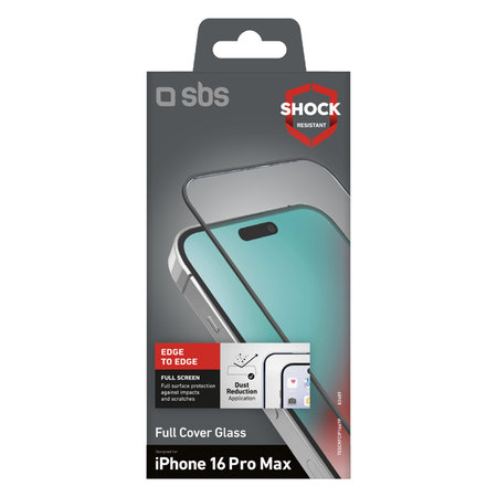SBS - Tvrzené sklo Full Cover pro iPhone 16 Pro Max, černá