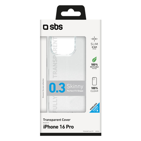 SBS - Puzdro Skinny pro iPhone 16 Pro, transparentní