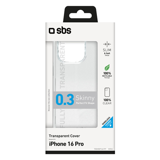 SBS - Puzdro Skinny pro iPhone 16 Pro, transparentní