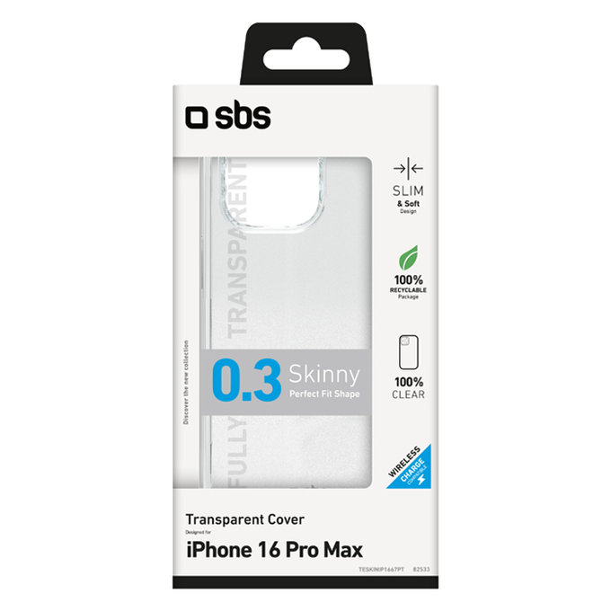 SBS - Puzdro Skinny pro iPhone 16 Pro Max, transparentní