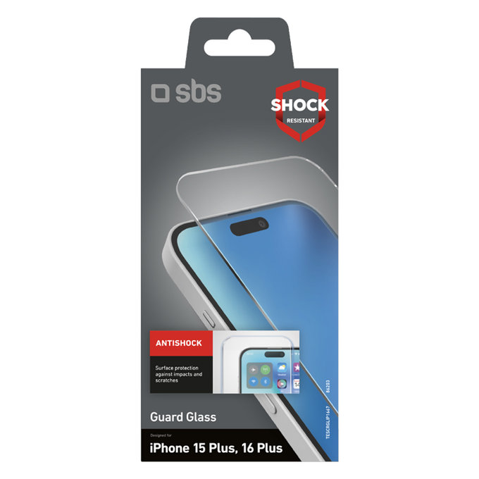 SBS - Tvrzené sklo Guard Glass pro iPhone 16 Plus, transparentní