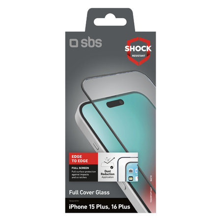 SBS - Tvrzené sklo Full Cover pro iPhone 16 Plus, černá