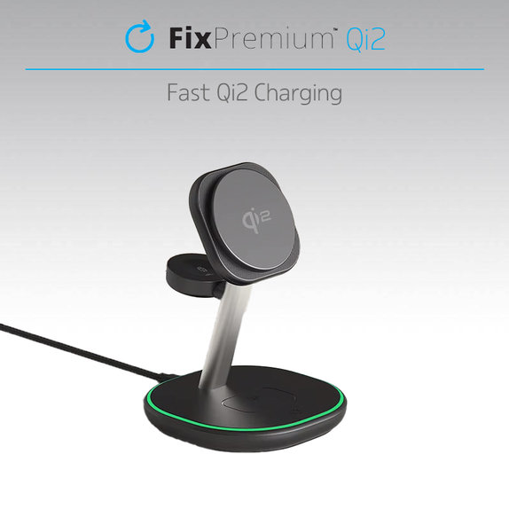 FixPremium - MagSafe Nabíjecí Stojan s Qi2, černá
