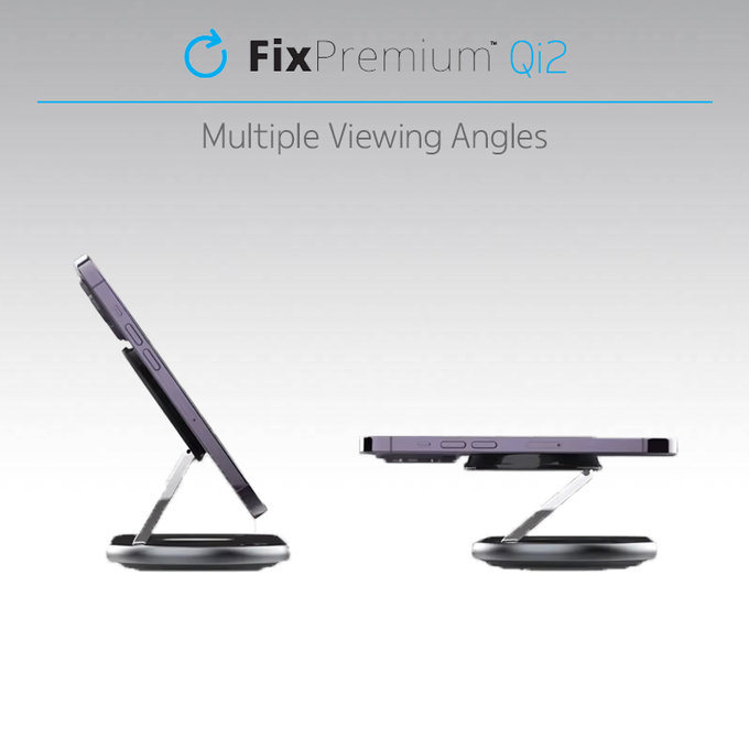 FixPremium - Nabíjecí Stojan s Qi2 pro iPhone, Apple Watch a AirPods, černá